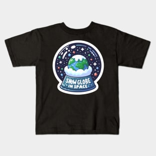 Snow Globe in Space Kids T-Shirt